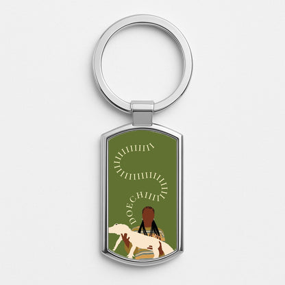 Rapper Holding Alligator Silver Keyring