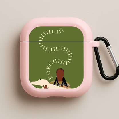 Rapper Holding Alligator Pink AirPods Case