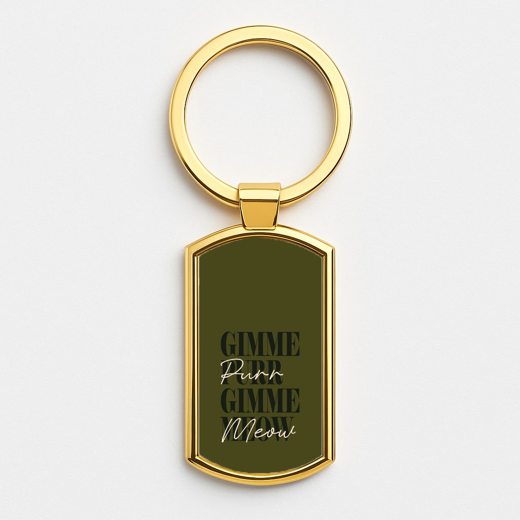 Gimme Purr, Gimme Meow Gold Keyring