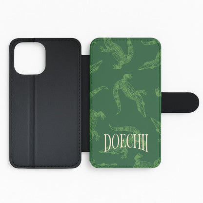 Alligator Pattern Flip Phone Case
