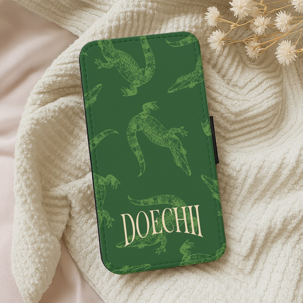 Alligator Pattern Wallet Phone Case
