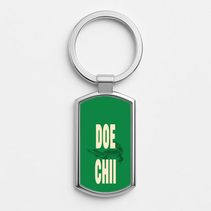 Rapper Alligator Print Silver Keyring