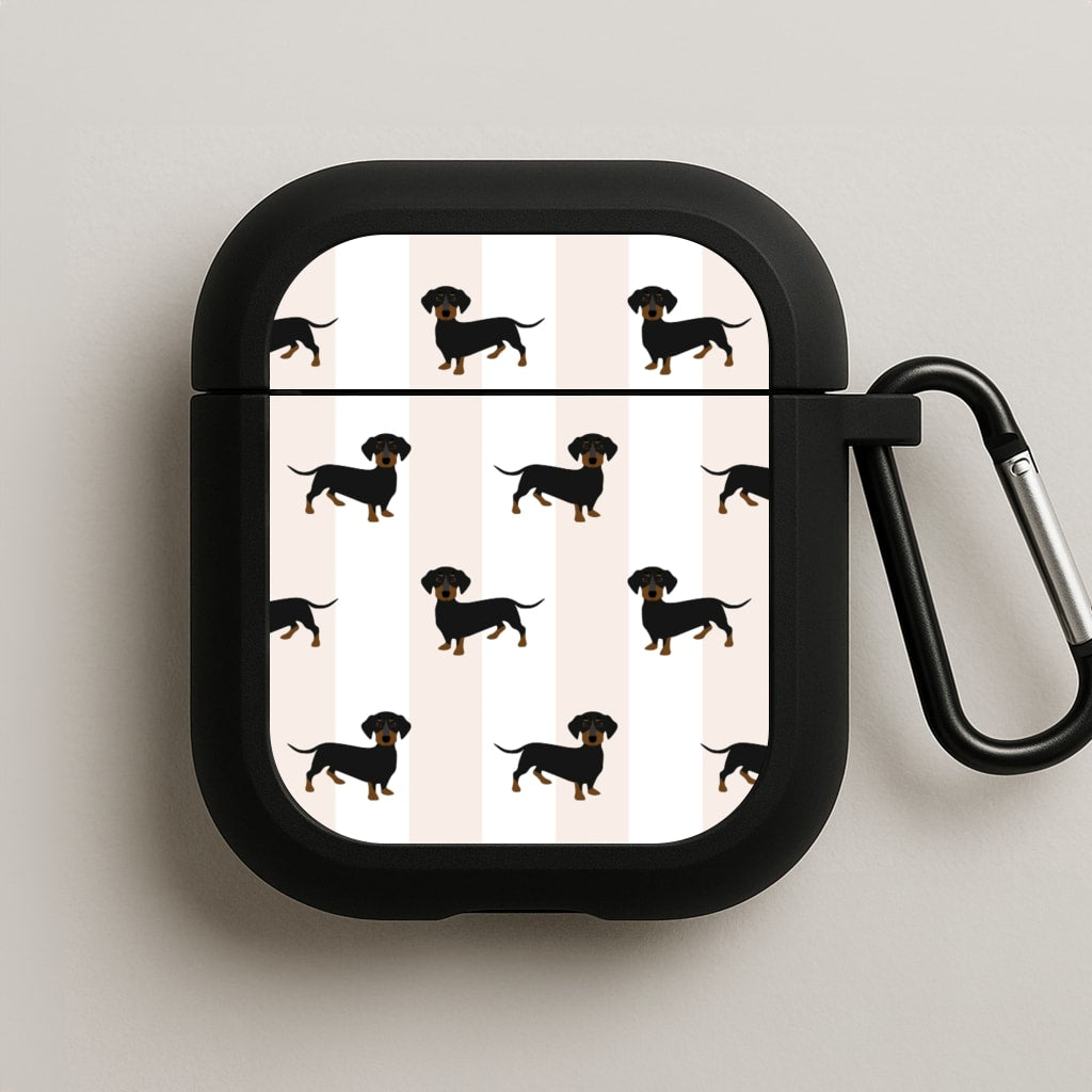 Striped Dachshund - Dog Pattern AirPods Case
