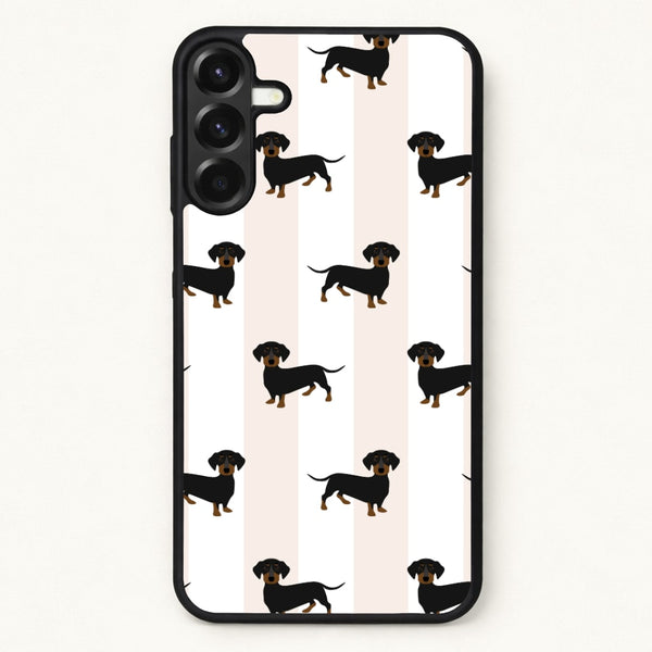 Striped Dachshund - Dog Pattern Phone Case for Galaxy A57