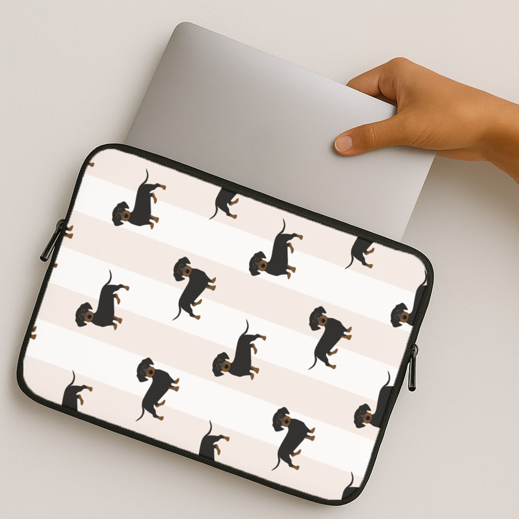 Striped Dachshund - Dog Pattern MacBook Case