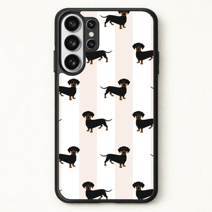 Striped Dachshund - Dog Pattern Phone Case for Galaxy S26 Ultra