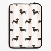 Striped Dachshund - Dog Pattern Laptop Sleeve 1