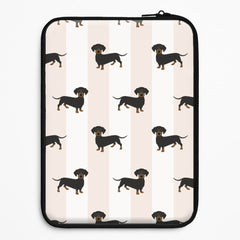Striped Dachshund - Dog Pattern Laptop Sleeve
