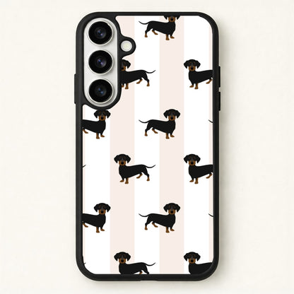 Striped Dachshund - Dog Pattern Phone Case for Galaxy S26 Plus