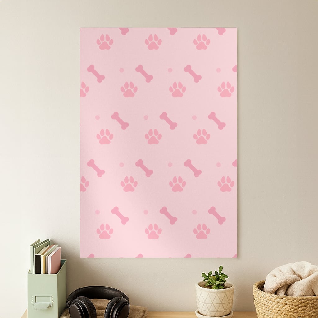 Dog And Paw - Dog Pattern Poster