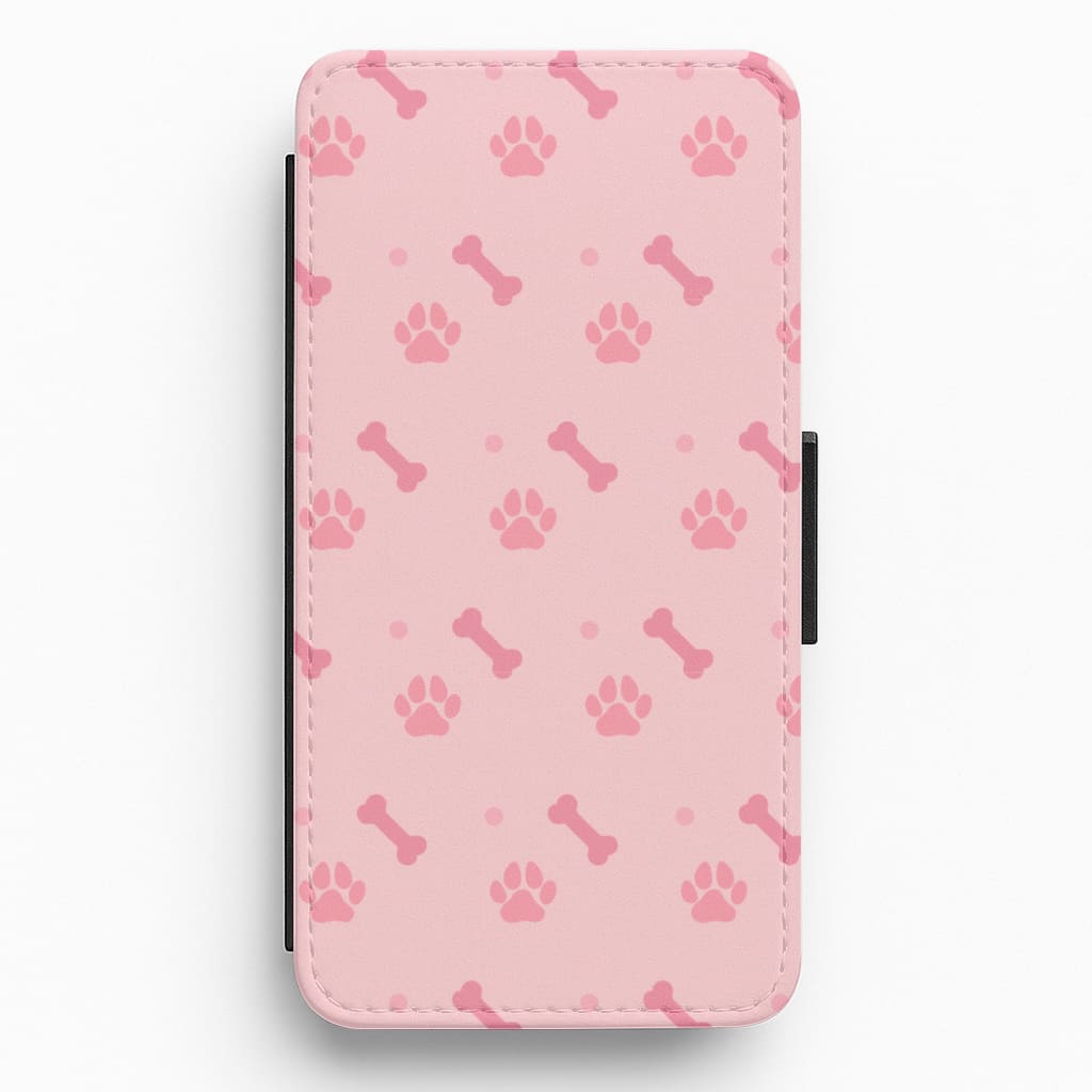 Dog And Paw - Dog Pattern Flip / Wallet Phone Case