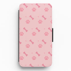 Dog And Paw - Dog Pattern Flip / Wallet Phone Case