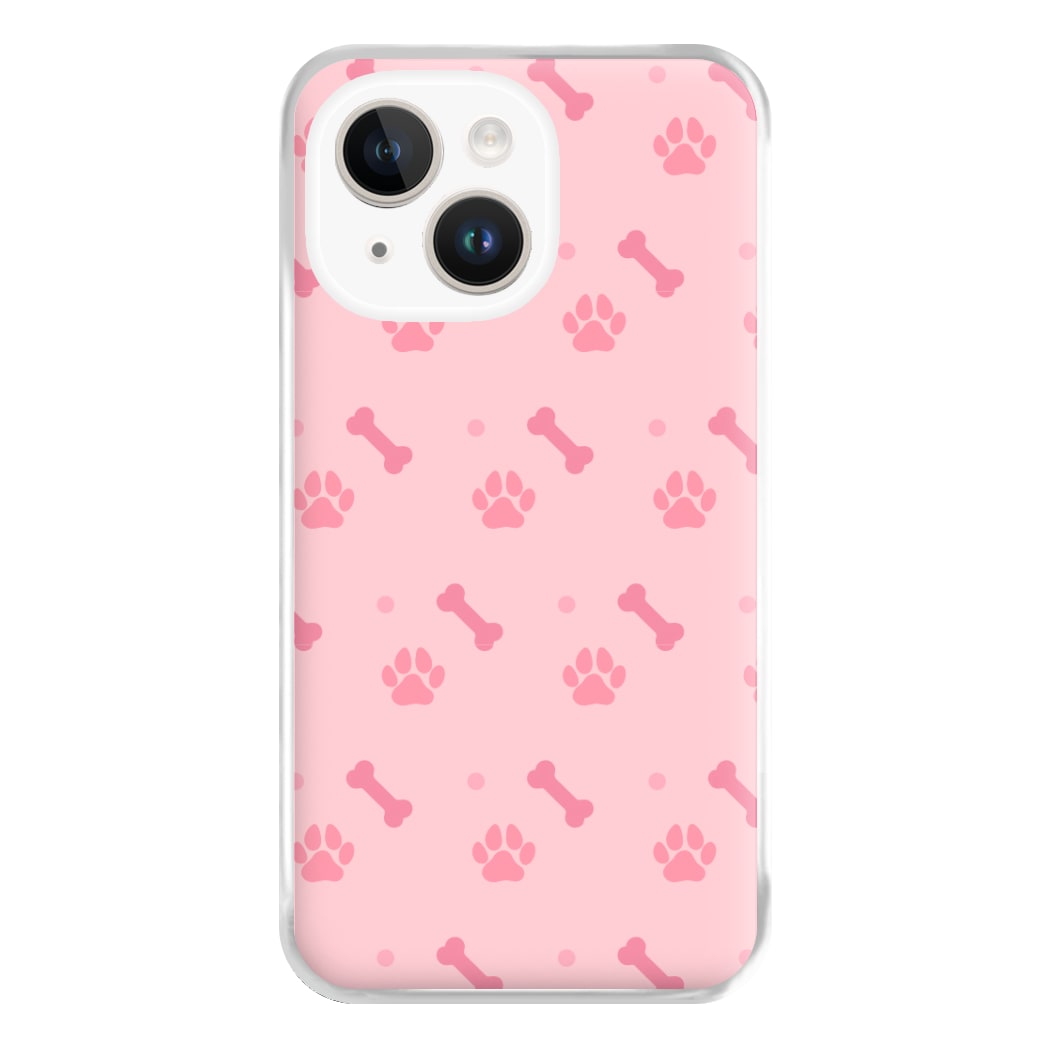 Dog And Paw - Dog Pattern Phone Case for iPhone 14 Plus