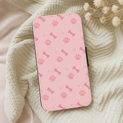 Dog And Paw - Dog Pattern Wallet Phone Case