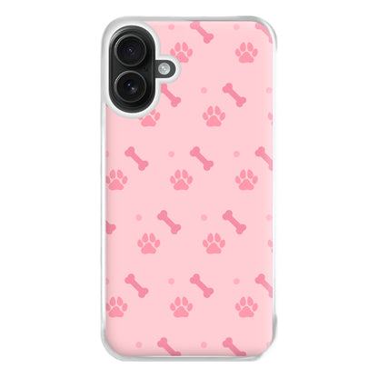 Dog And Paw - Dog Pattern Phone Case for iPhone 16 Plus