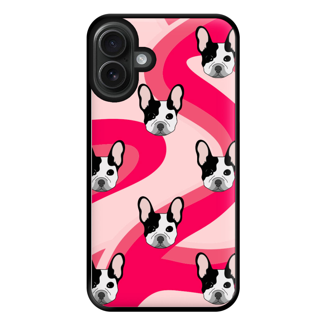 Abstact Frenchie - Dog Pattern Phone Case for iPhone 16 Plus