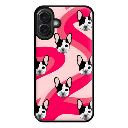 Abstact Frenchie - Dog Pattern Phone Case for iPhone 16 Plus