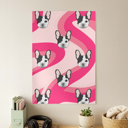 Abstact Frenchie - Dog Pattern Poster