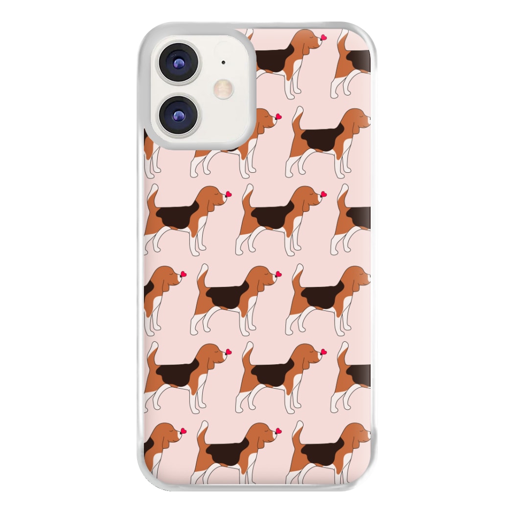 Love Beagle - Dog Pattern Phone Case for iPhone 12 / 12 Pro