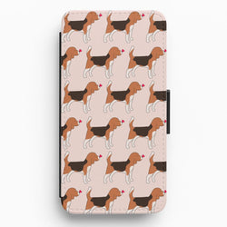 Love Beagle - Dog Pattern Flip / Wallet Phone Case
