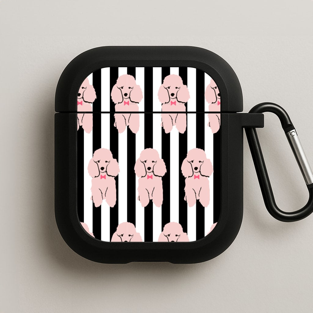 Striped Poodle - Dog Pattern AirPods Case