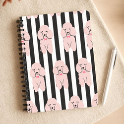 Striped Poodle - Dog Pattern Notepad