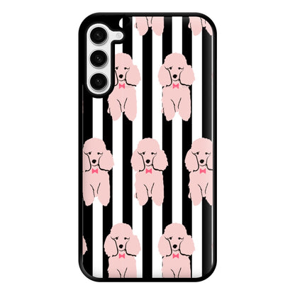 Striped Poodle - Dog Pattern Phone Case for Galaxy S23 Plus