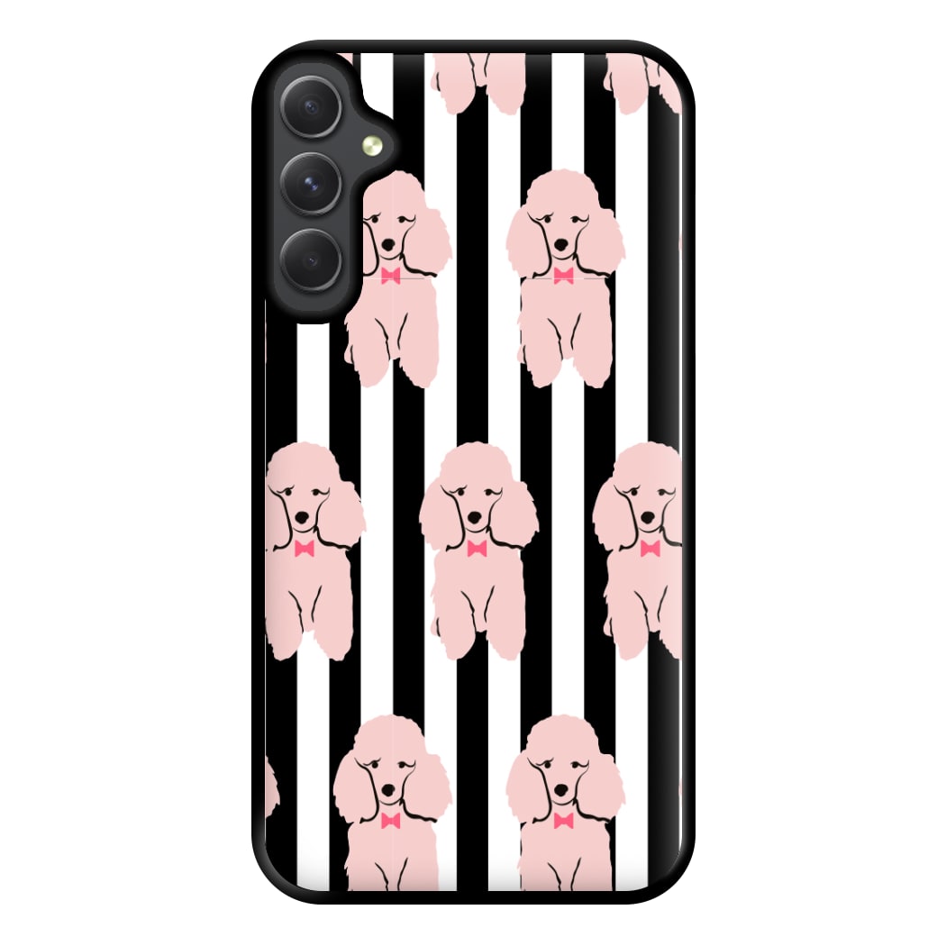 Striped Poodle - Dog Pattern Phone Case for Galaxy A14