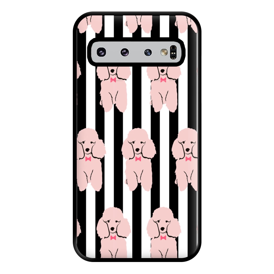 Striped Poodle - Dog Pattern Phone Case for Galaxy S10 Plus