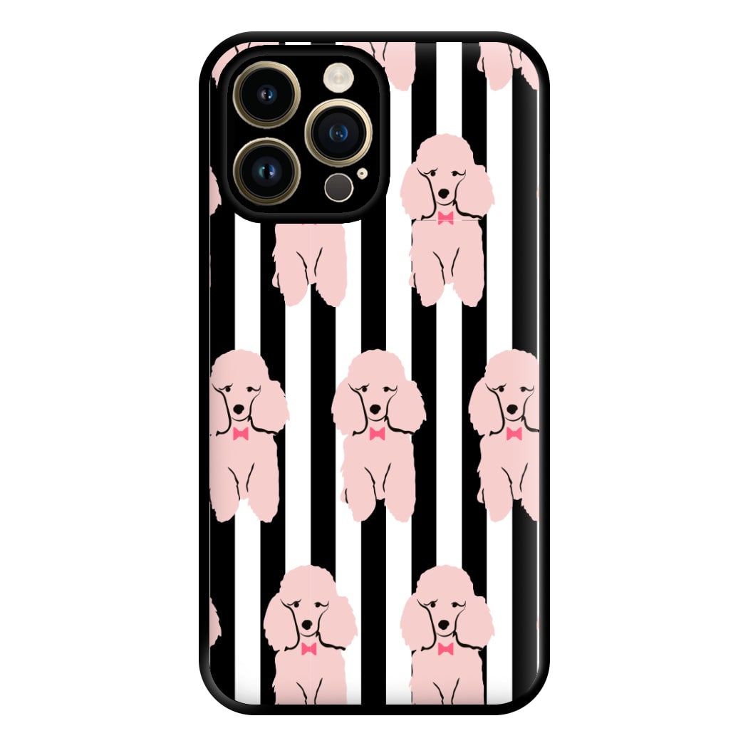 Striped Poodle - Dog Pattern Phone Case for iPhone 14 Pro Max