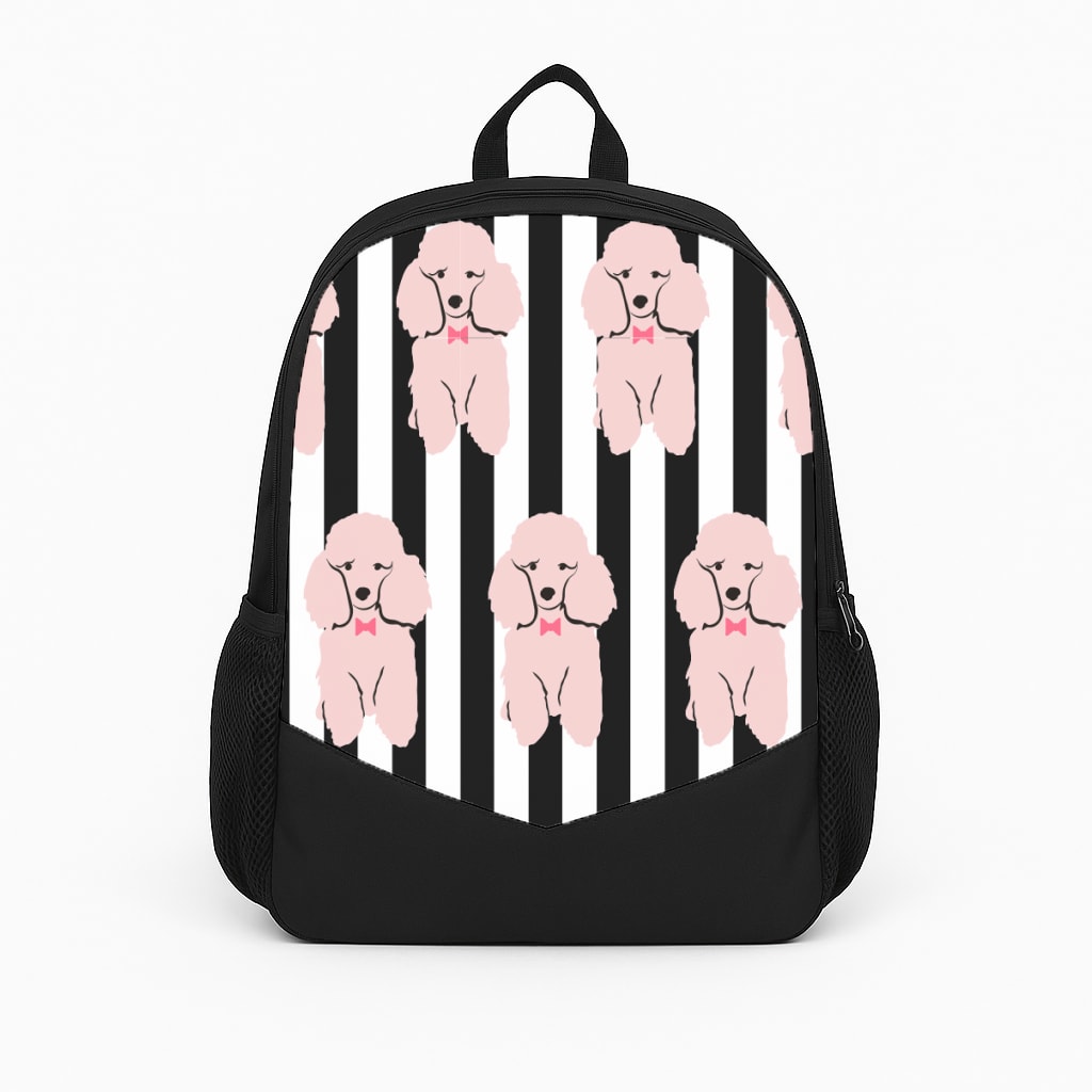 Striped Poodle - Dog Pattern Backpack