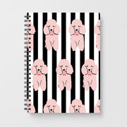 Striped Poodle - Dog Pattern Notebook 1