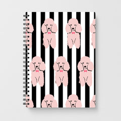 Striped Poodle - Dog Pattern Notebook