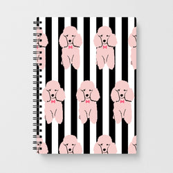 Striped Poodle - Dog Pattern Notebook