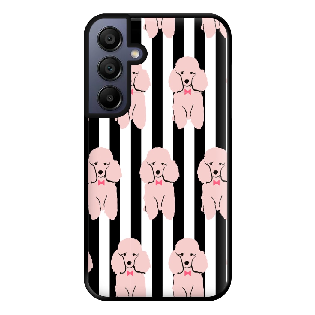 Striped Poodle - Dog Pattern Phone Case for Galaxy A15