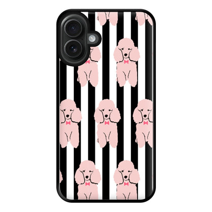 Striped Poodle - Dog Pattern Phone Case for iPhone 16 Plus