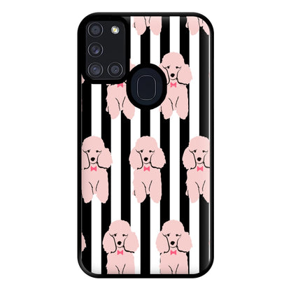 Striped Poodle - Dog Pattern Phone Case for Galaxy A21s