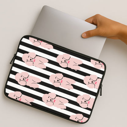 Striped Poodle - Dog Pattern MacBook Case