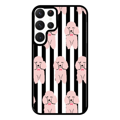 Striped Poodle - Dog Pattern Phone Case for Galaxy S22 Ultra