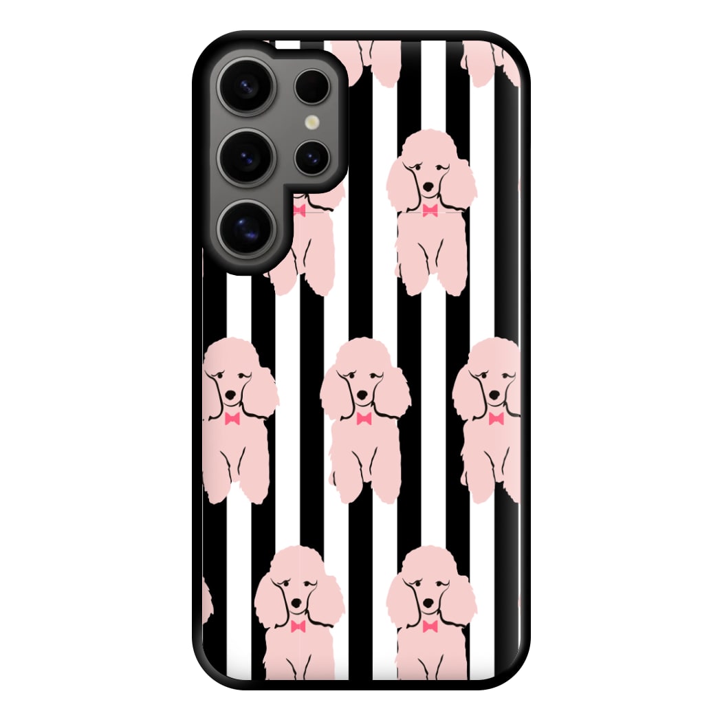 Striped Poodle - Dog Pattern Phone Case for Galaxy S24 Ultra