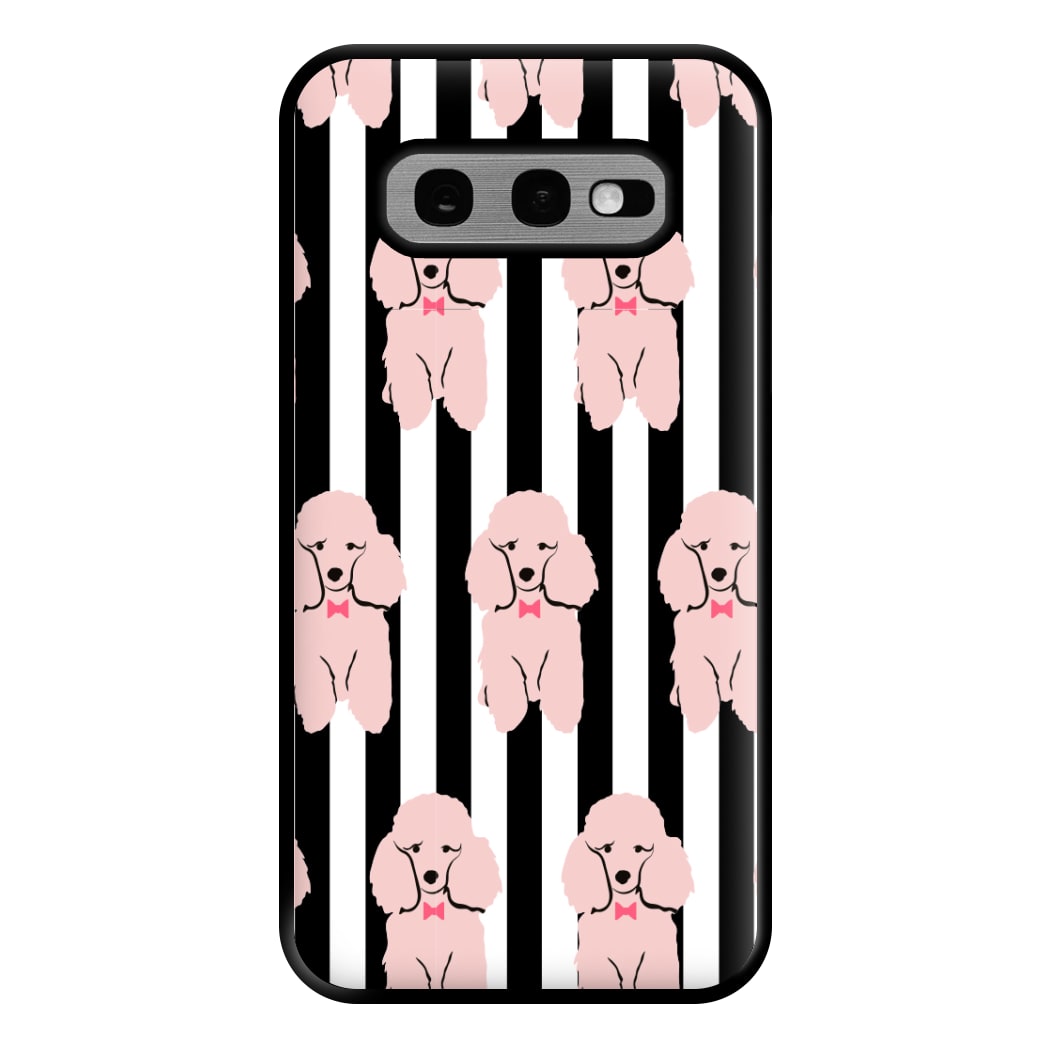 Striped Poodle - Dog Pattern Phone Case for Galaxy S10e