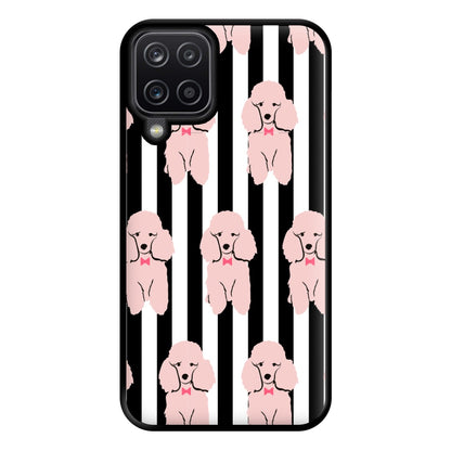 Striped Poodle - Dog Pattern Phone Case for Galaxy A12