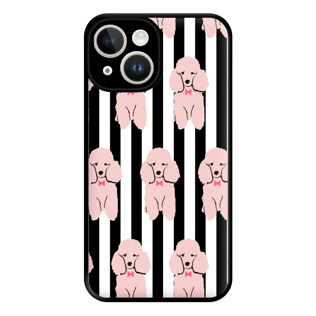 Striped Poodle - Dog Pattern Phone Case for iPhone 14