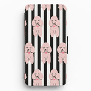 Striped Poodle - Dog Pattern Flip / Wallet Phone Case 1
