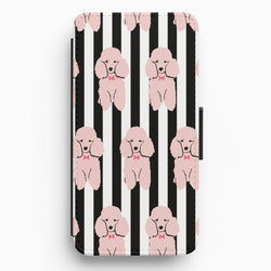 Striped Poodle - Dog Pattern Flip / Wallet Phone Case