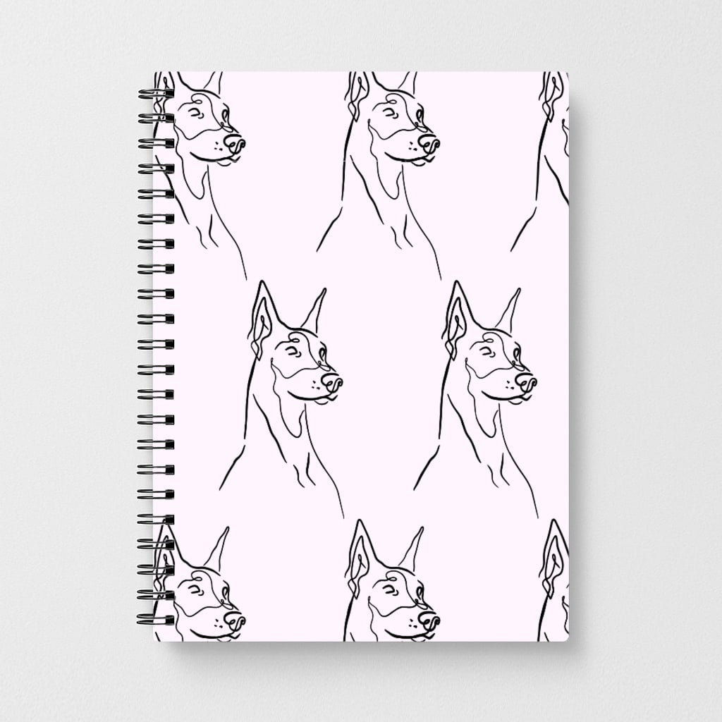 Dobermann Outline - Dog Pattern Notebook