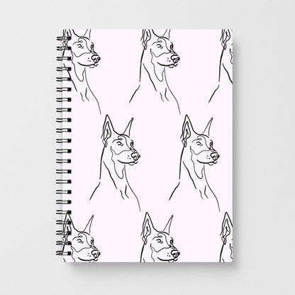 Dobermann Outline - Dog Pattern Notebook