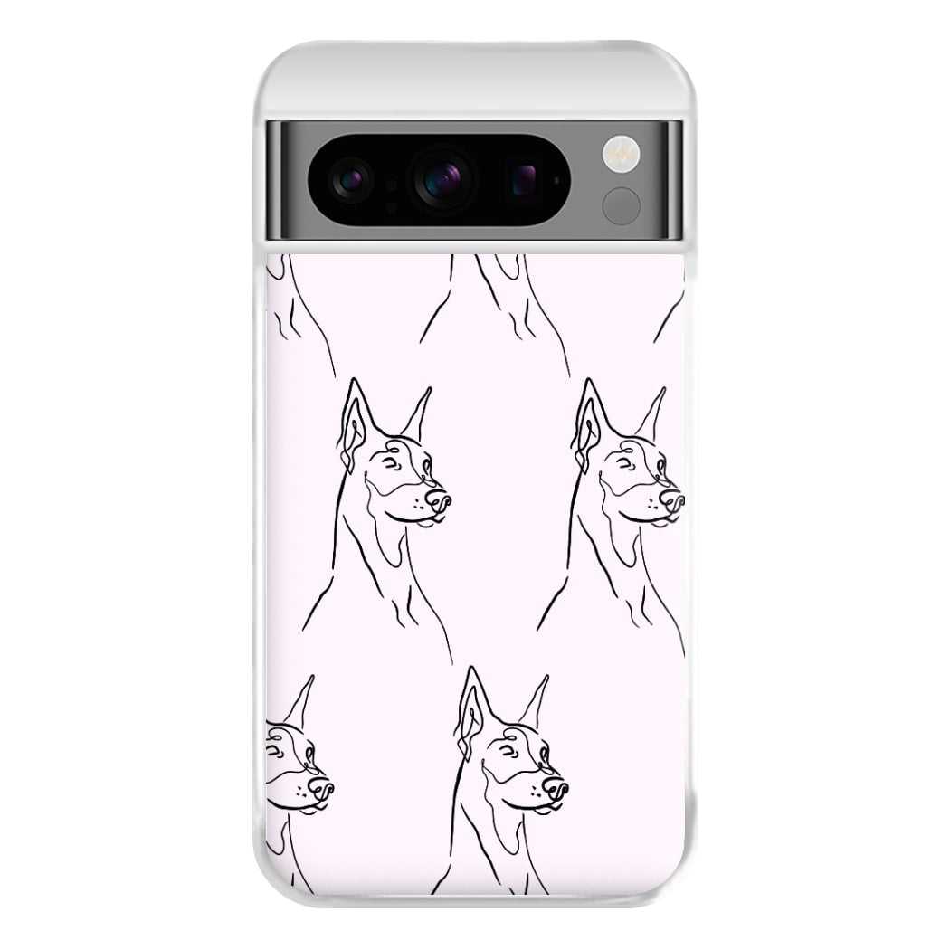 Dobermann Outline - Dog Pattern Phone Case for Google Pixel 8 Pro