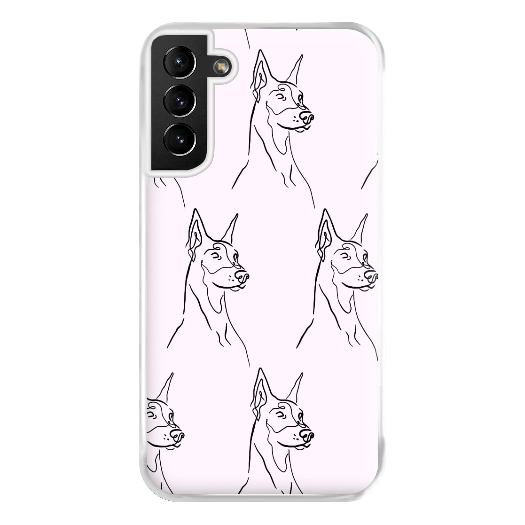 Dobermann Outline - Dog Pattern Phone Case for Galaxy S21 Plus