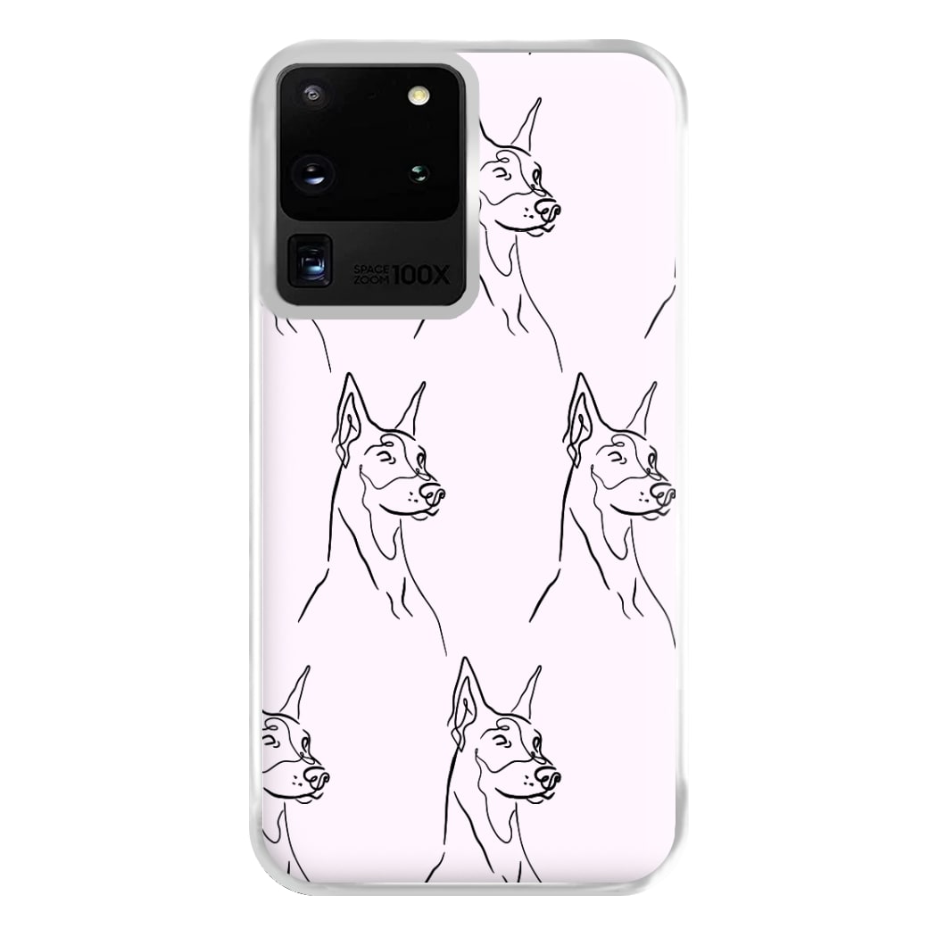 Dobermann Outline - Dog Pattern Phone Case for Galaxy S20 Ultra